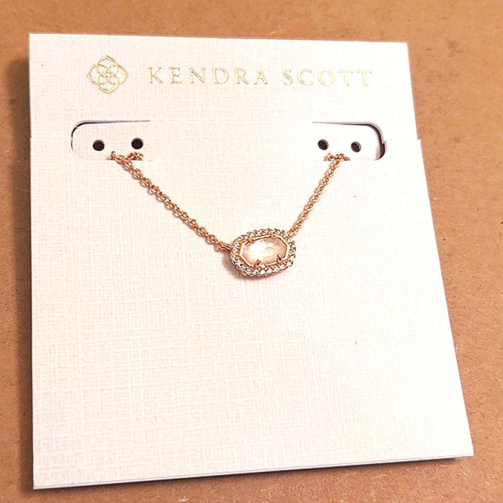 NEW Kendra Scott Chelsea Necklace in Rose Gold Ivory Mother-of-Pearl